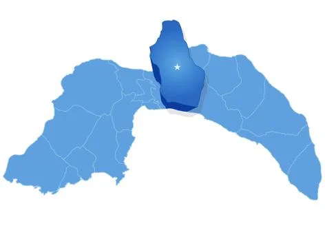 Map of Antalya - Serik is pulled out Ilustración de archivo