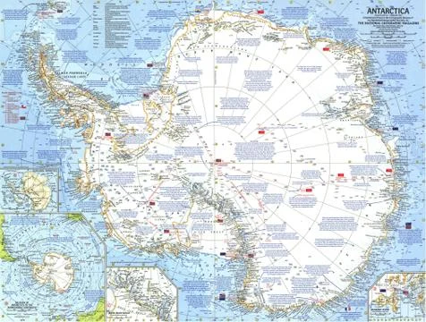 Map of Antarctica Stock Photos