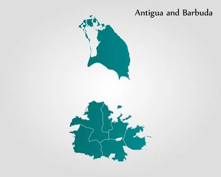 Map of Antigua and Barbuda Illustrazione stock