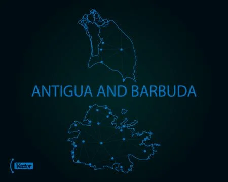 Map of Antigua and Barbuda. Vector illustration. World map Stock Illustration