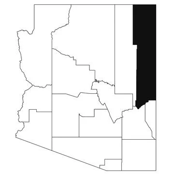 Map of Apache County in Arizona state on white background. single County ma.. Stock Illustration