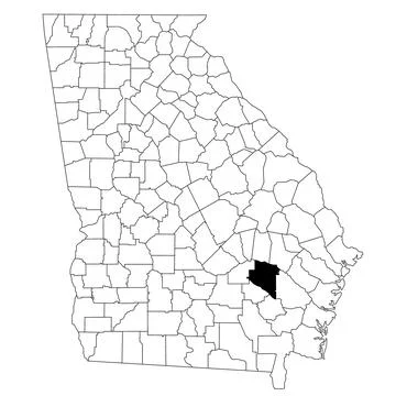 Map of appling County in Georgia state on white background. single County m.. Stock Illustration