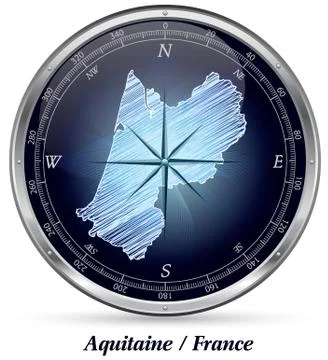 Map of aquitaine with borders Stock Illustration