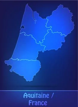 Map of aquitaine Stock Illustration