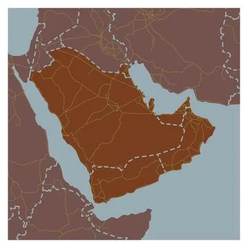 Map of the Arabian Peninsula Stock Illustration