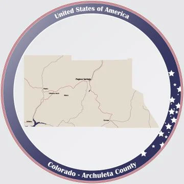 Map of Archuleta County in Colorado Stock Illustration