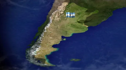 Map of Argentina with Argentinian flag Stock-Footage 231390813