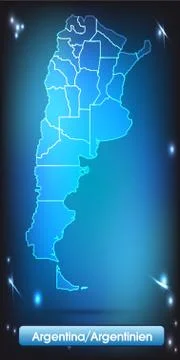 Map of argentina with borders with bright colors Stock Illustration