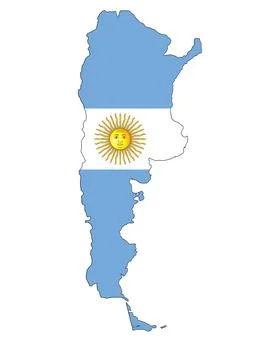 Map of Argentina with the flag inside. Stock Illustration