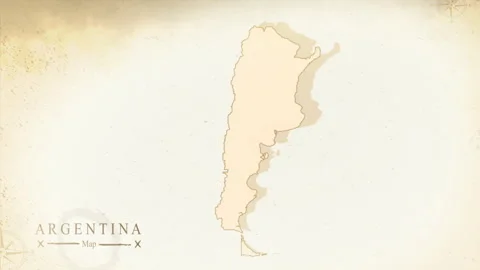 Map of Argentina Stock Footage 247456602