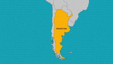 Map of Argentina Stock Footage 294592300