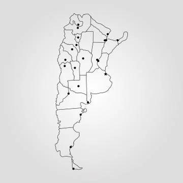Map of Argentina Stock Illustration