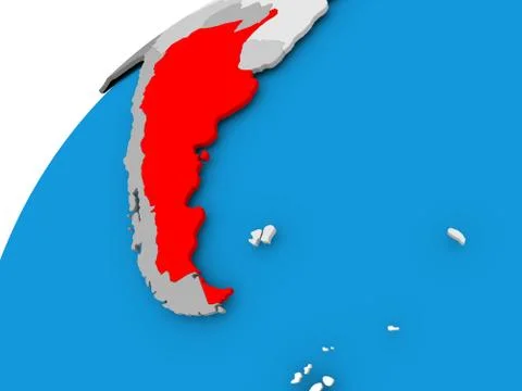 Map of Argentina in red Stock Illustration