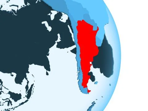 Map of Argentina in red Stock Illustration