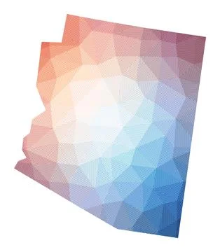 Map of Arizona. Low poly illustration of the us state. Geometric design wit.. Stockillustratie