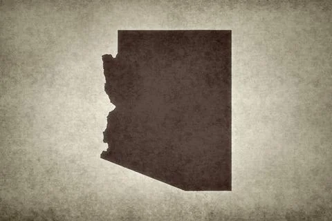 Map of Arizona on a paper Stock Illustration