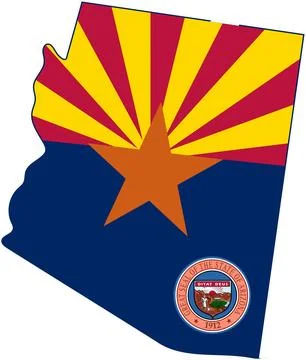 Map of Arizona State USA Stock Illustration