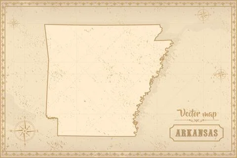 Map of Arkansas in the old style Stock Illustration