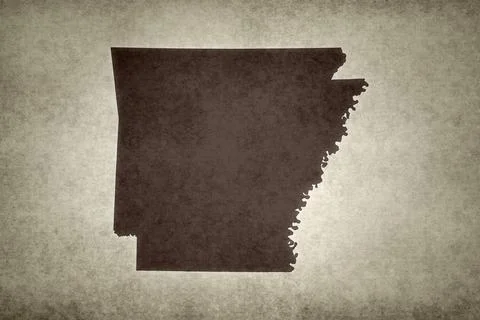 Map of Arkansas on a paper Stock Illustration