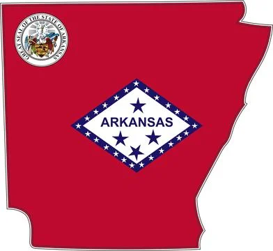 Map of Arkansas State USA Stock Illustration