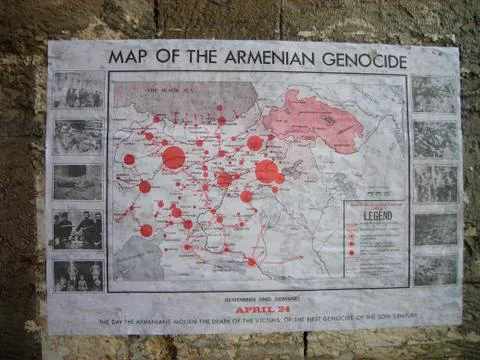 Map of the Armenian Genocide Stock Photos