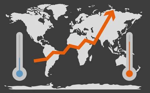 Map with arrow showing growing statistics numbers Stock Illustration