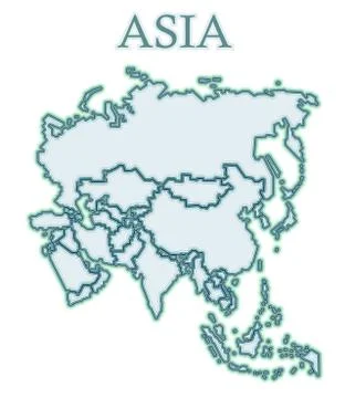 Map of Asia. Vector. Flat cartoons. Inaccurate. It looks like a continent of Stock Illustration