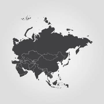 Map of Asia. Vector illustration. World map Stock Illustration