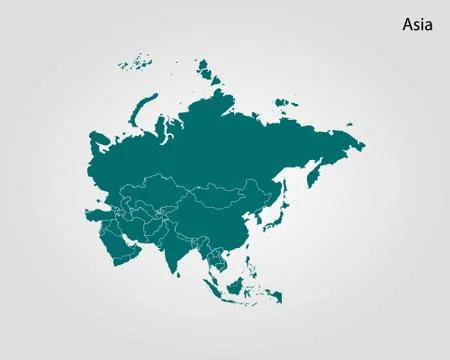 Map of Asia. Vector illustration. World map Stock Illustration