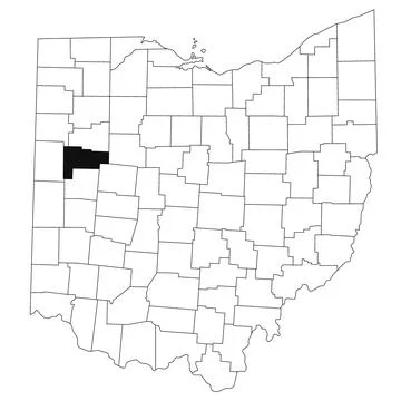 Map of auglaize County in Ohio state on white background. single County map.. Stock Illustration