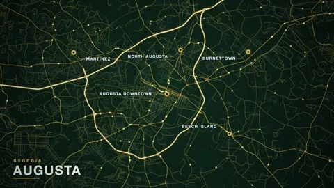 Map of Augusta 스톡 동영상 340888160