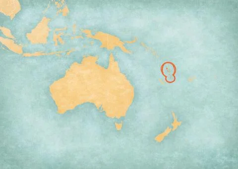 Map of Australasia - Vanuatu Stock Illustration