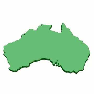 Map australia 3d green Stock Illustration