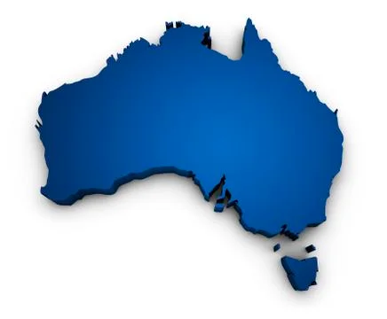 Map of australia 3d shape Stock Illustration