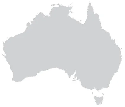 Map of australia with borders in gray Stock Illustration