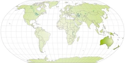 Map of australia with borders in green Stock Illustration