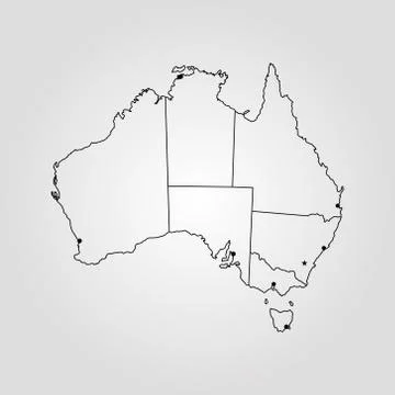 Map of Australia Stock Illustration