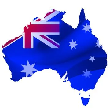 Map of Australia with locations on a blue background Stock Illustration