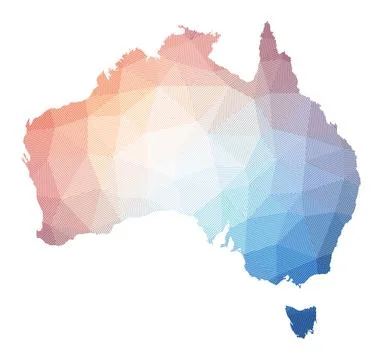 Map of Australia. Low poly illustration of the country. Geometric design wi.. Stock Illustration
