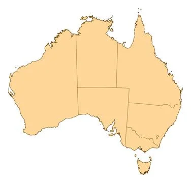 Map of Australia Map of Australia with the several provinces. Copyright: x... Stock Photos