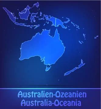 Map of australia-oceania Stock Illustration