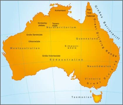 Map of australia as an overview map Stock Illustration