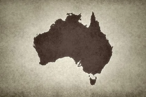 Map of Australia on a paper Stock Illustration