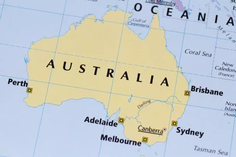 Map of australia Stock Photos