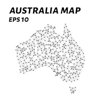 Map of Australia from points lines and triangles. The polygon shape in the .. Stock Illustration