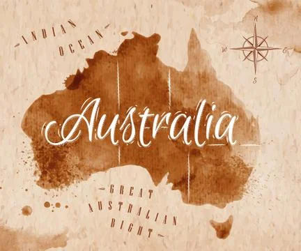 Map Australia retro Stock Illustration