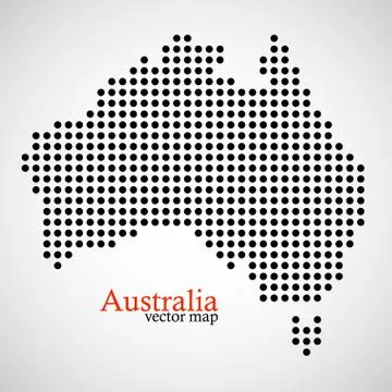 Map of Australia from round dots Stock Illustration