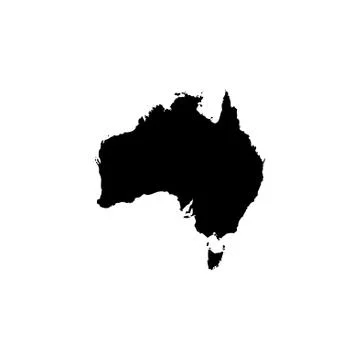 Map of Australia. vector illustration black on white background Stock Illustration