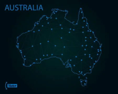 Map of Australia. Vector illustration. World map Stock Illustration