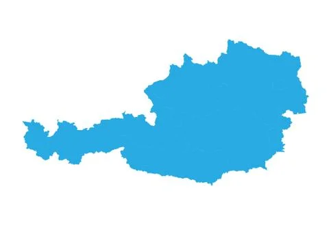 Map of austria. High detailed vector map - austria. Illustrazione stock